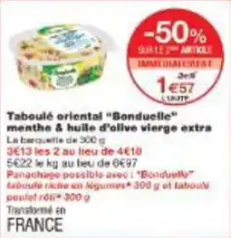 Monoprix Taboulé oriental bonduelle menthe & huile d'alive vierge extra offre