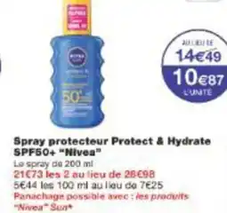 Monoprix Spray protecteur protect & hydrate spf50 nivea offre