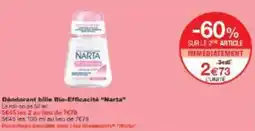 Monoprix Déodorant bille bio efficacité narta offre
