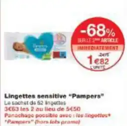 Monoprix Lingettes sensitive pampers offre