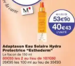 Monoprix Adaptasun eau solaire hydra protectrice esthederm offre