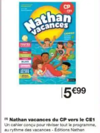 Monoprix Nathan vacances du cp vers le ce1 offre