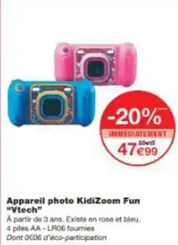 Monoprix Appareil photo kidizoom fun vtech offre