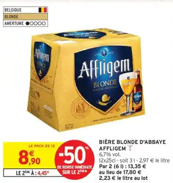 Intermarché AFFLIGEM Bière blonde d'abbaye offre