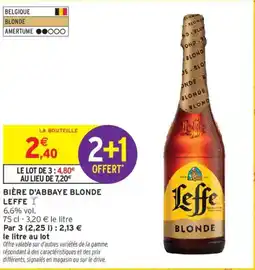 Intermarché LEFFE Bière d'abbaye blonde offre