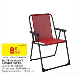 Intermarché Fauteuil pliant piccolo corail offre