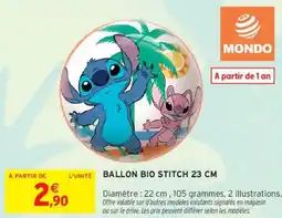 Intermarché Ballon bio stitch 23 cm offre