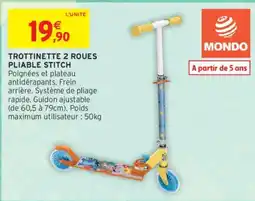 Intermarché Trottinette 2 roues pliable stitch offre