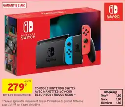 Intermarché Console nintendo switch avec manettes joy-con bleu neon / rouge neon offre