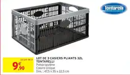 Intermarché TONTARELLI Lot de 3 casiers pliants 32l offre
