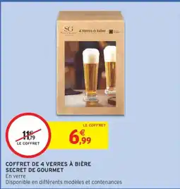 Intermarché Coffret de 4 verres à bière secret de gourmet offre