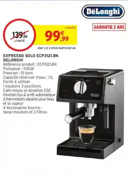 Intermarché DELONGHI Expresso solo ecp3121.bk offre