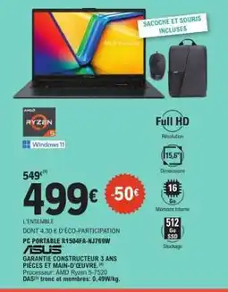 E.Leclerc PC PORTABLE R1504FA-NJ769W ASUS offre
