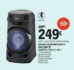 E.Leclerc ENCEINTE HIGHPOWER MHCV13 SONY offre
