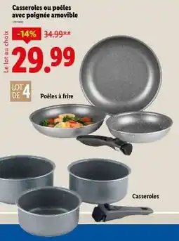 Lidl Casseroles ou poêles avec poignée amovible offre