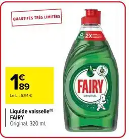 Carrefour Liquide vaisselle FAIRY offre