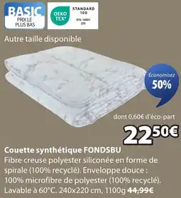 JYSK Couette synthétique fondsbu offre