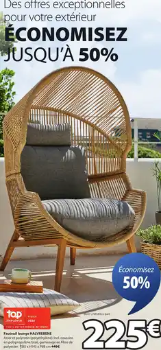 JYSK Fauteuil lounge halvrebene offre