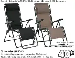JYSK Chaise relax ulfborg offre