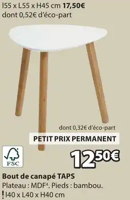 JYSK Bout de canapé taps offre