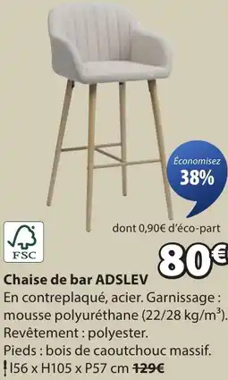 JYSK Chaise de bar adslev offre
