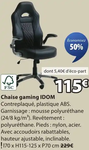 JYSK Chaise gaming idom offre