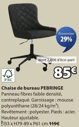 JYSK Chaise de bureau pebringe offre