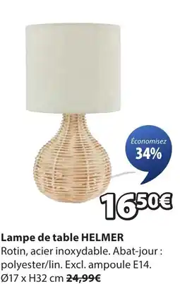 JYSK Lampe de table helmer offre