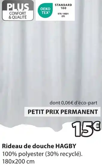 JYSK Rideau de douche hagby offre