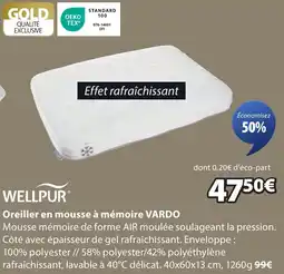 JYSK Oreiller en mousse à mémoire VARDO offre