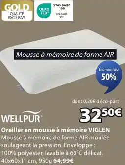JYSK Oreiller en mousse à mémoire VIGLEN offre
