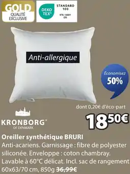 JYSK Oreiller synthétique BRURI offre