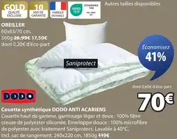 JYSK Couette synthétique DODO ANTI ACARIENS offre