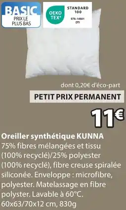 JYSK Oreiller synthétique KUNNA offre