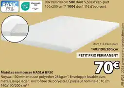 JYSK Matelas en mousse HASLA BF50 offre
