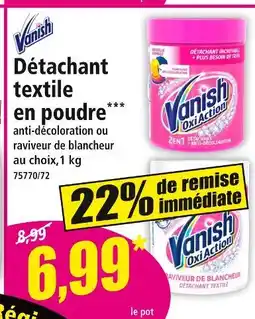 Norma Vanish Détachant textile en poudre offre