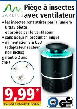 Norma GARDIGO Piège à insectes avec ventilateur offre