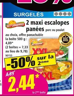 Norma GUT LANGENHOF 2 maxi escalopes panées offre