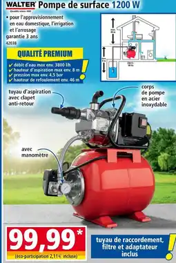 Norma WALTER Pompe de surface 1200 W offre
