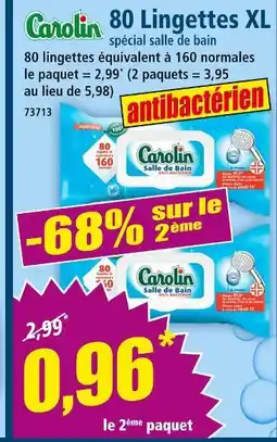 Norma Carolin 80 Lingettes XL offre