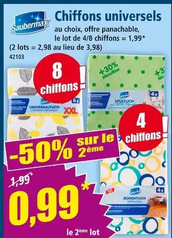 Norma SAUBERMAX Chiffons universels offre
