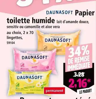 Norma DAUNASOFT Papier toilette humide offre