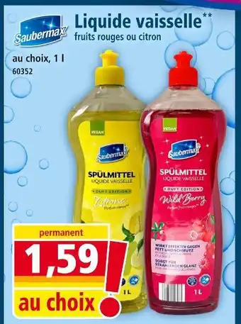 Norma Saubermax Liquide vaisselle offre