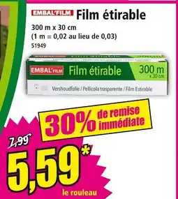 Norma EMBAL'FILM Film étirable offre