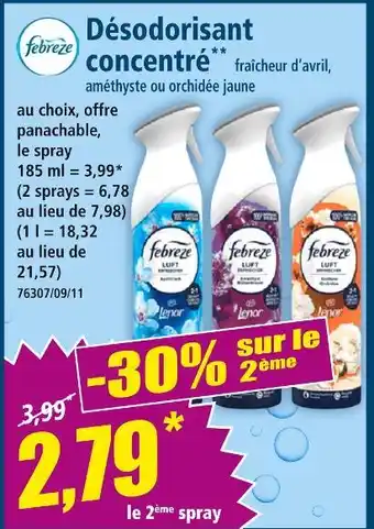 Norma FEBREZE Désodorisant concentré offre