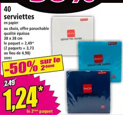 Norma RIMON SERVIETTES PAPIER offre