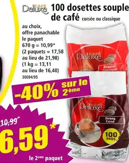Norma Deluxe 100 dosettes souples de café offre