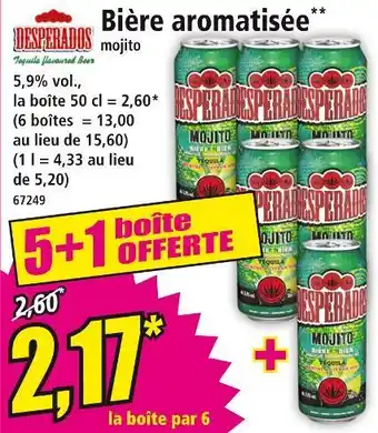 Norma DESPERADOS Bière aromatisée mojito offre
