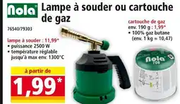 Norma Nola Lampe à souder ou cartouche de gaz offre