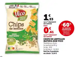 U Express Vico Chips de lentilles natur'& bon offre